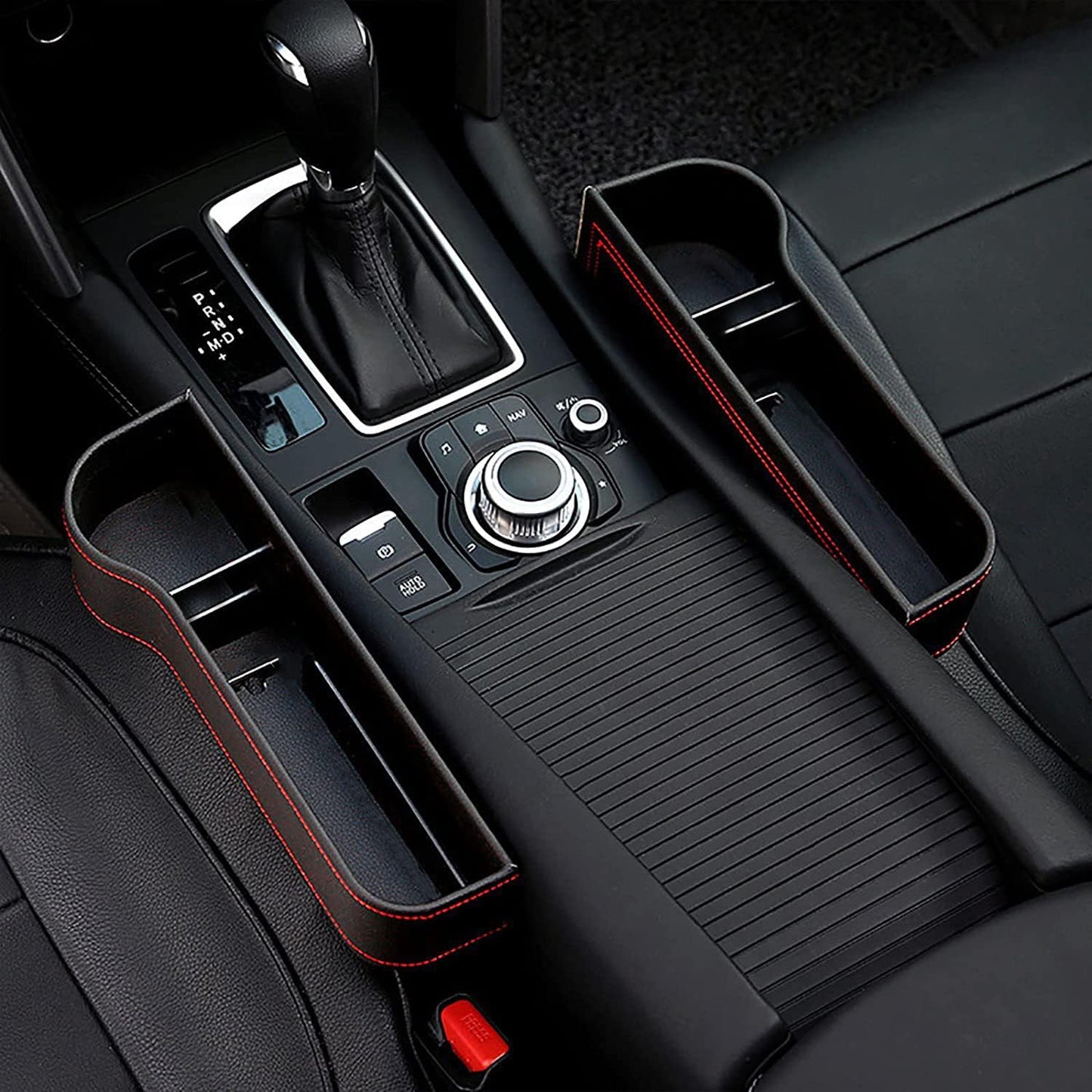 CLOUDFOUR Car Seat Gap Organizer, Car Storage Organizer, Seat Console Car Cup Holder with extra storage for Cards, Keys and Coins (2 pcs)