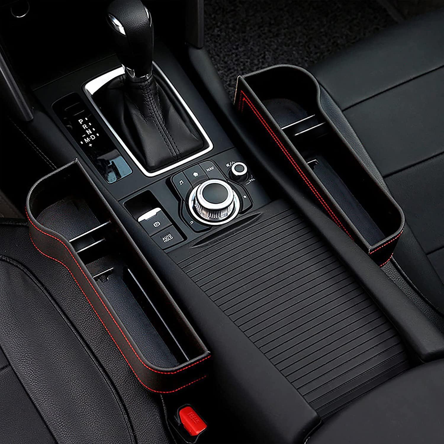 CLOUDFOUR Car Seat Gap Organizer, Car Storage Organizer, Seat Console Car Cup Holder with extra storage for Cards, Keys and Coins (2 pcs)