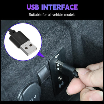 شريط LED داخلي للسيارة من ازوني، شريط LED مقاوم للماء لداخل السيارة، اضواء محيطة تعمل بمنفذ USB، الوان قابلة للتخصيص، سهل التركيب، عالمي للسيارات وسيارات الدفع الرباعي والمركبات الترفيهية (ازرق داكن 5 فولت)