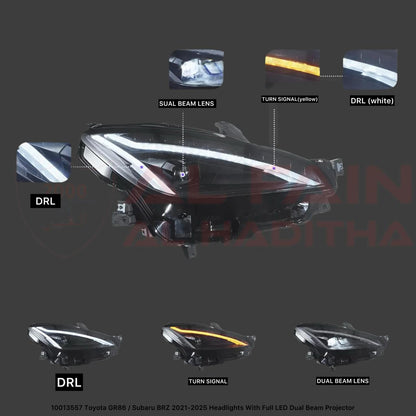 Toyota GR86 Subaru BRZ 2021-2025 Full LED Dual Beam Projector Headlights