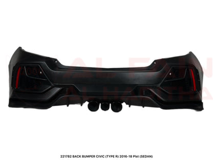 Honda Civic Type R Rear Bumper 2016-2018 ABS Plastic Pist