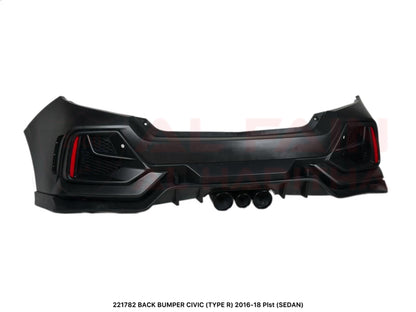 Honda Civic Type R Rear Bumper 2016-2018 ABS Plastic Pist