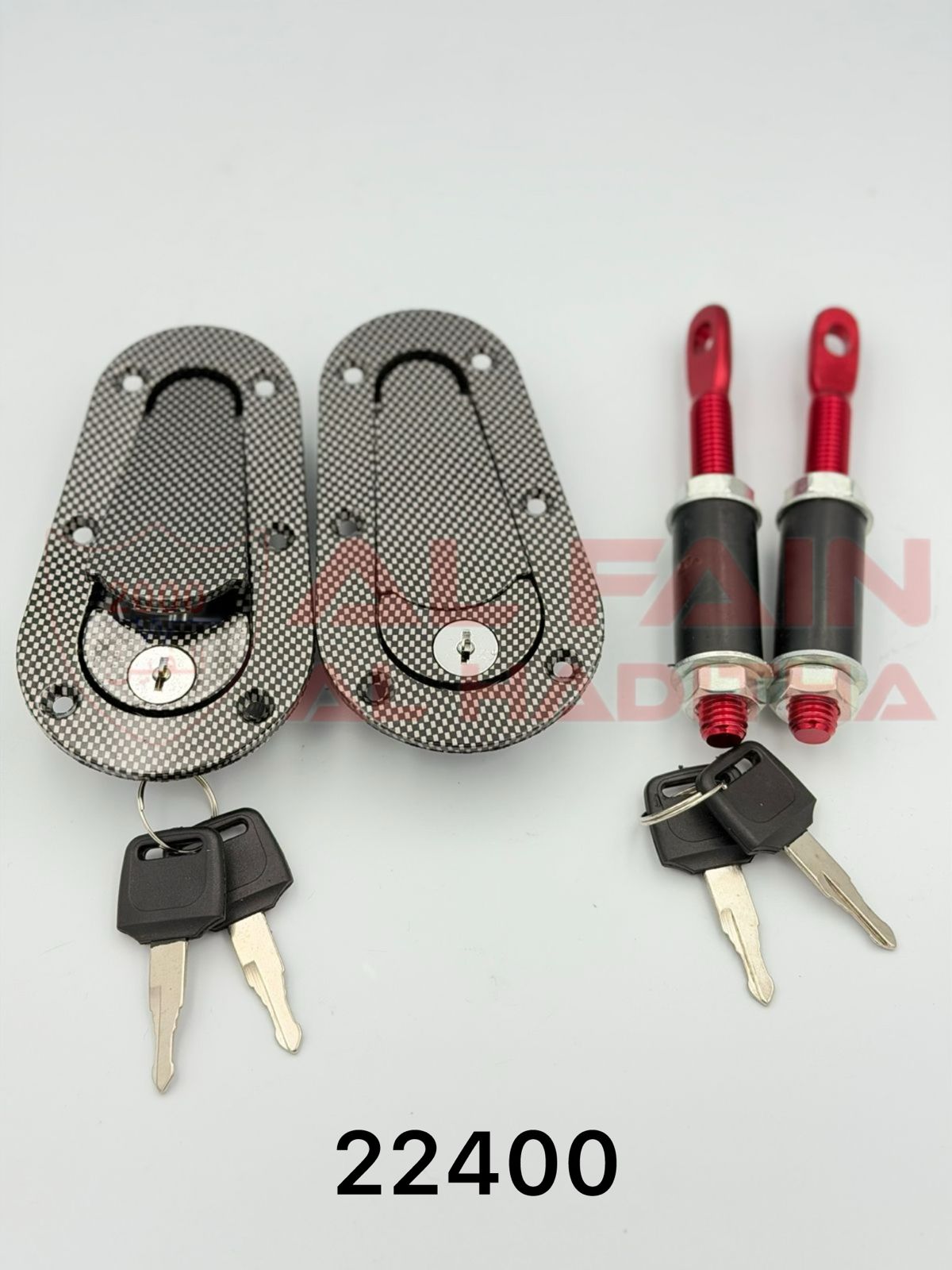 Universal Bonnet Lock With Lock Sanko D1 Carbon Black Aluminum