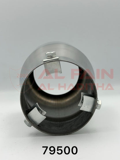 Universal Car Muffler Chrome 7950 3.1in Inlet 3.5in Outlet 6.5in Length