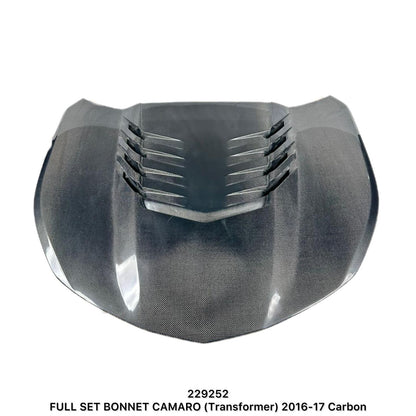 Chevrolet Camaro 2016-2017 Full Carbon Fiber Bonnet Transformer Style