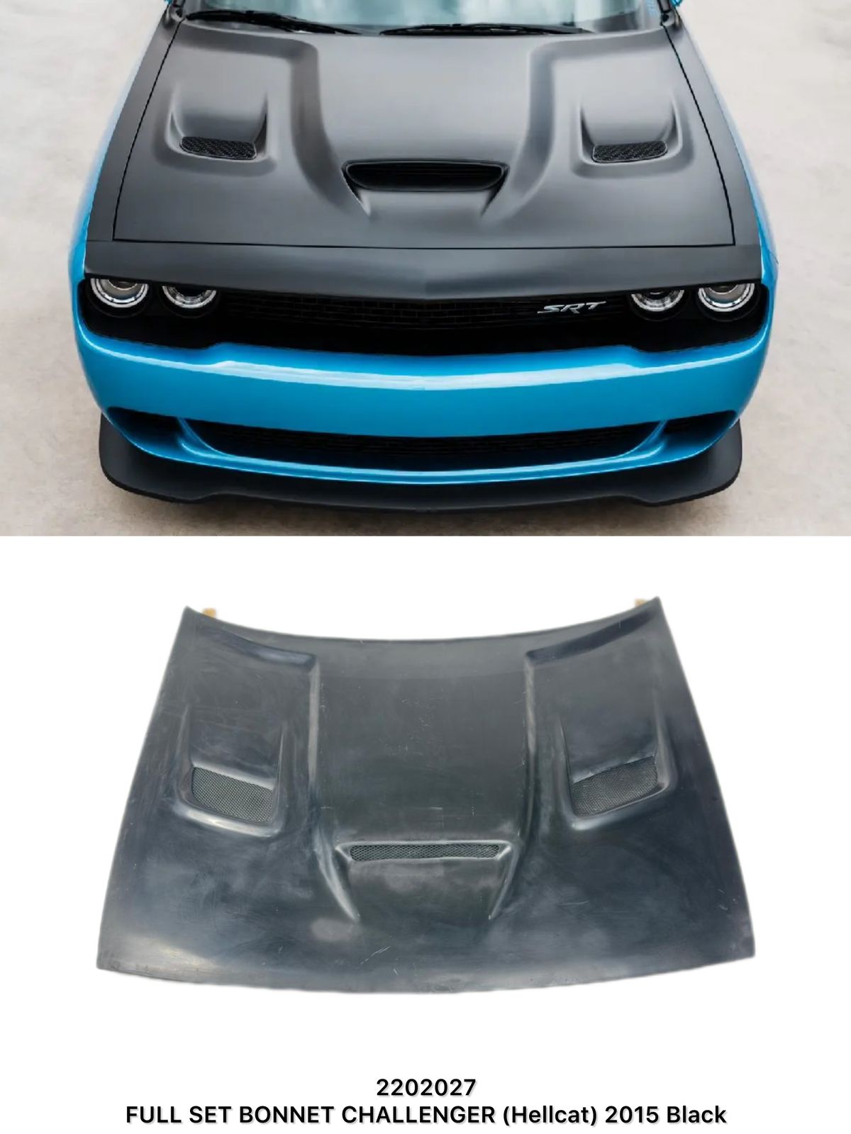 Dodge Challenger Hellcat Bonnet 2015 Black FRP