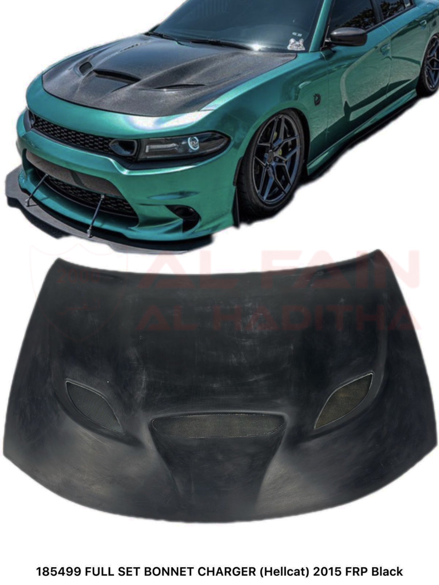 Dodge Charger Hellcat Style Full Set Bonnet 2015 FRP Black
