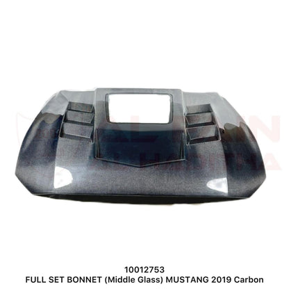 Ford Mustang 2019 Carbon Fiber Bonnet With Middle Glass Panel