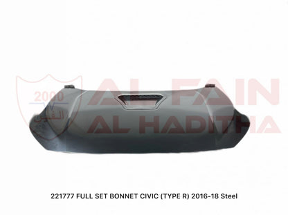 Honda Civic Type R Style Steel Bonnet 2016-2018
