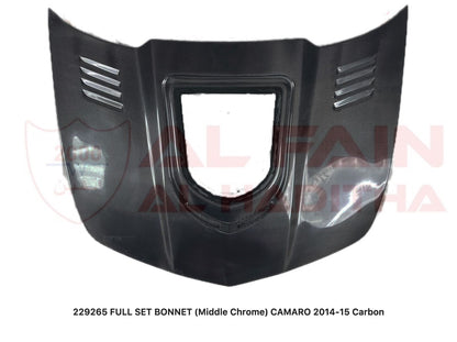 Chevrolet Camaro 2014-2015 Full Carbon Fiber Bonnet Middle Chrome