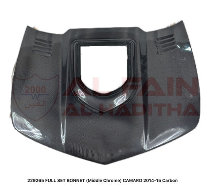 Chevrolet Camaro 2014-2015 Full Carbon Fiber Bonnet Middle Chrome