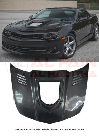 Chevrolet Camaro 2014-2015 Full Carbon Fiber Bonnet Middle Chrome