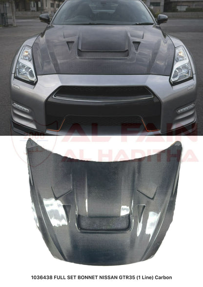Nissan GT-R R35 Carbon Fiber Hood 1-Line Design
