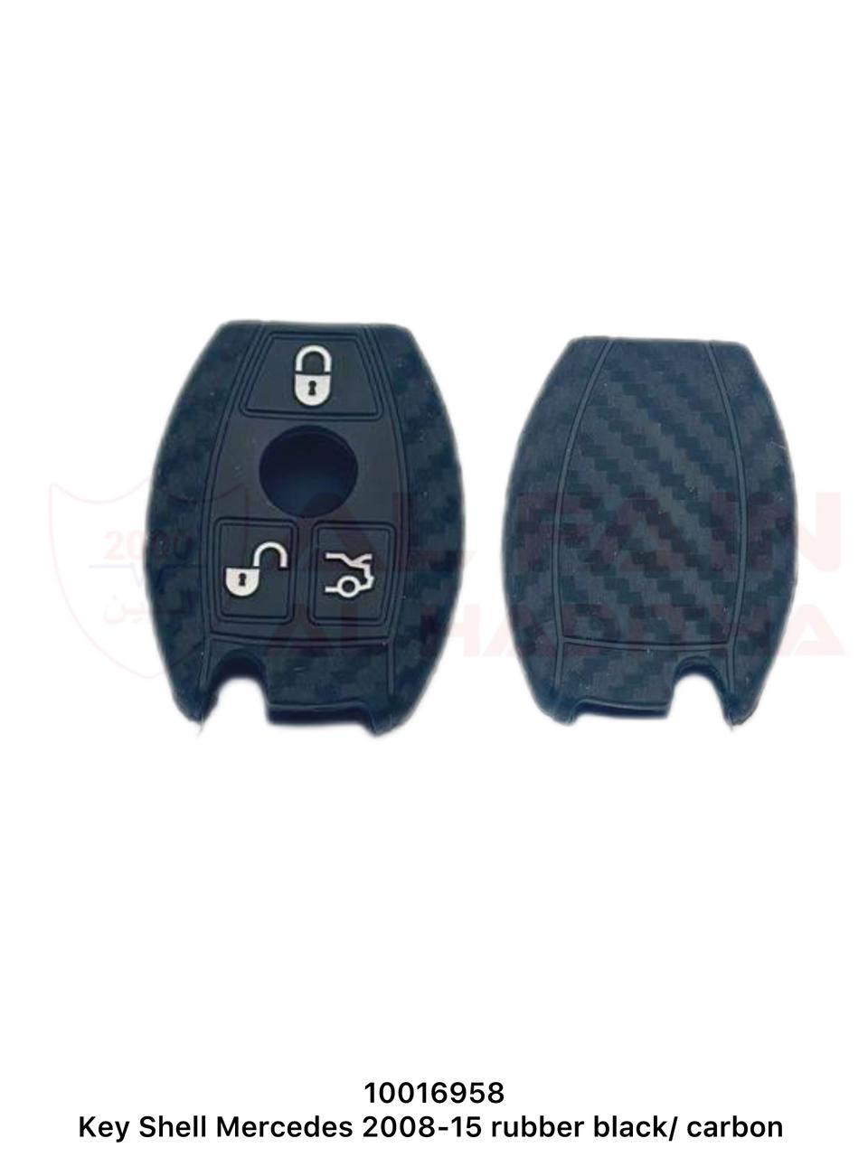 Mercedes Key Shell 2008-2015 Rubber Black Carbon Look Plastic 10016958