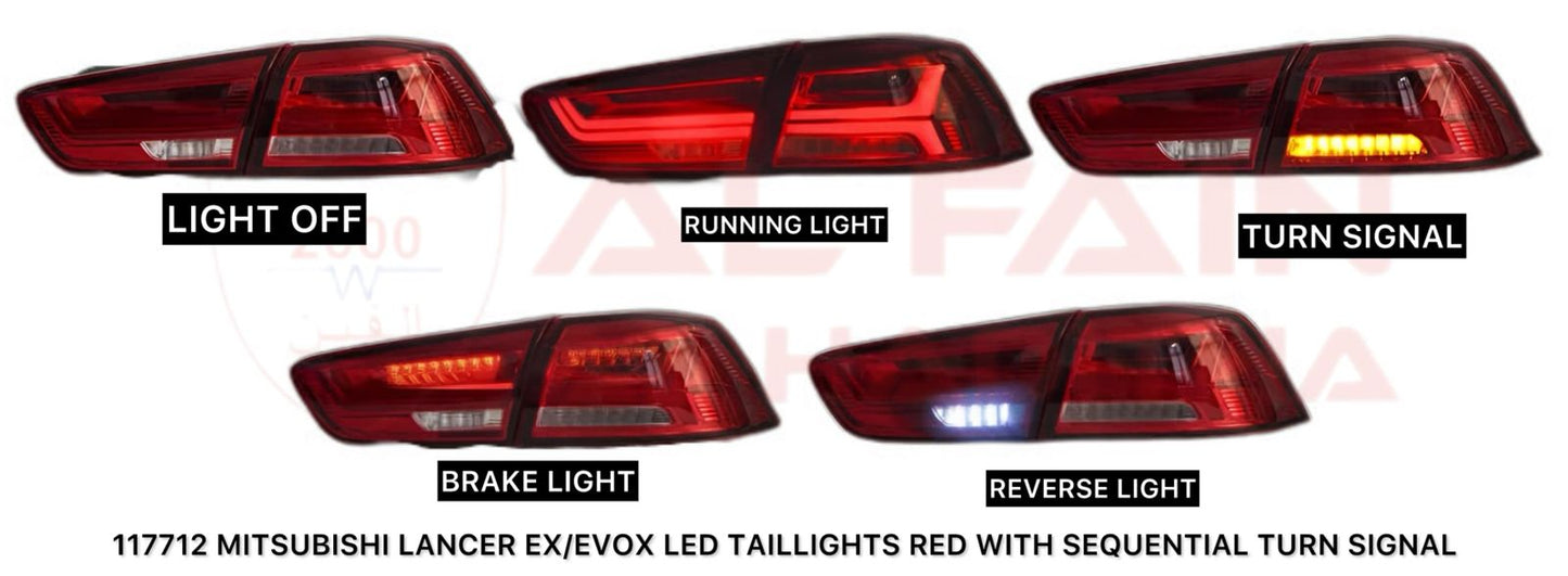 Mitsubishi Lancer EX EVO X LED Tail Light Red Sequential Turn Signal