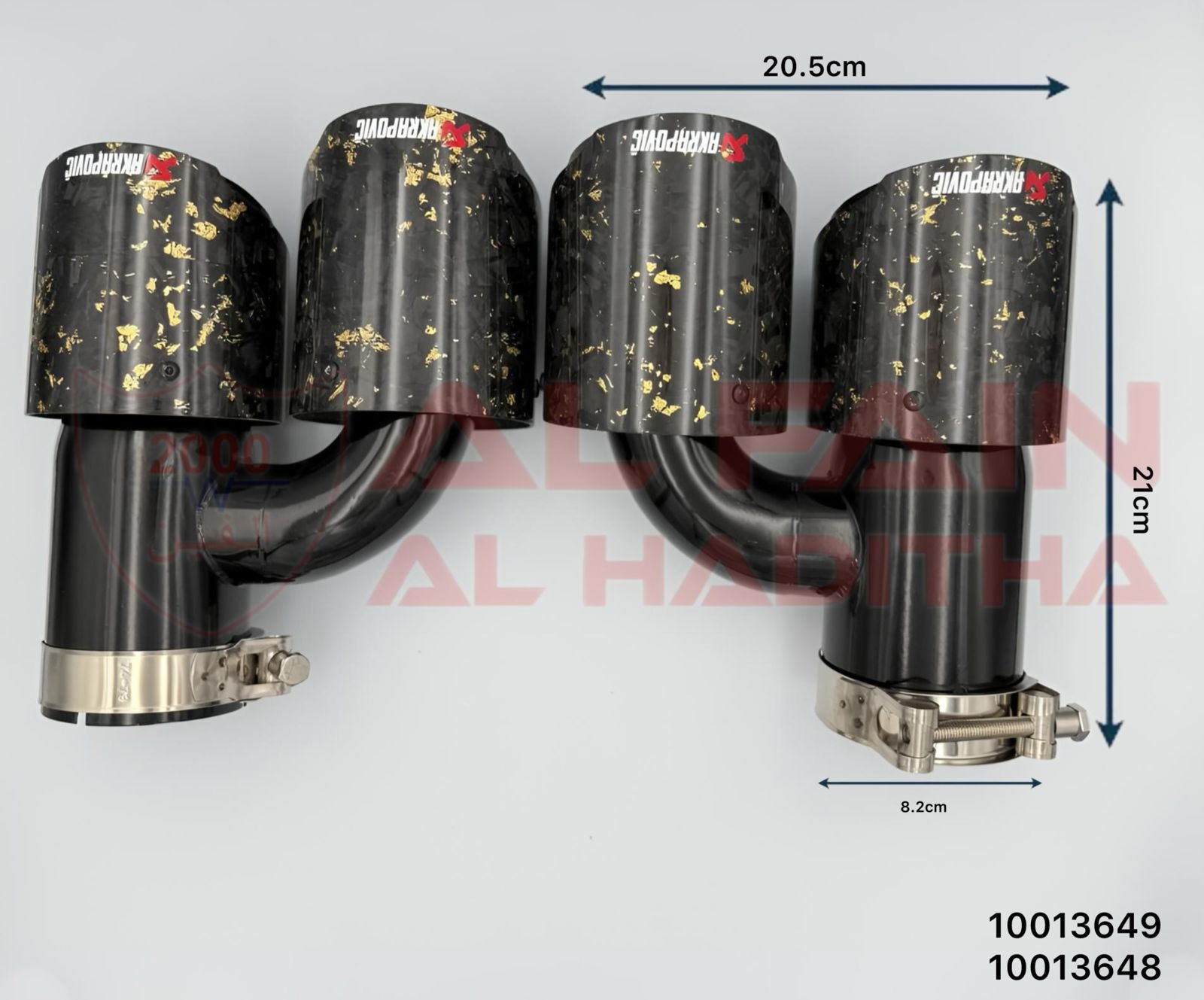 Universal Car Muffler Black Stainless Steel Forged Carbon Golden Double Left Right 76-101 H