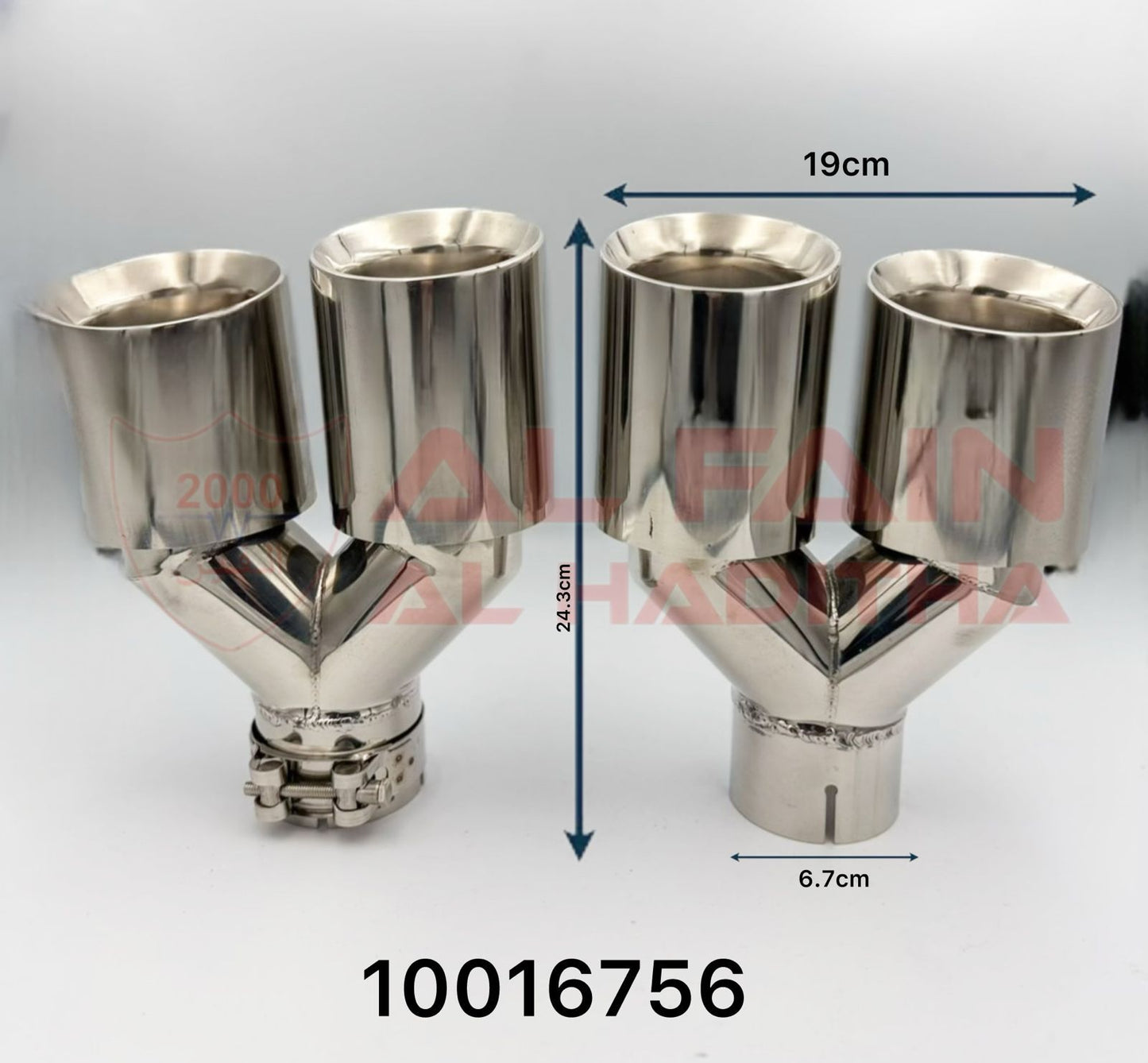 Universal Muffler MT-5 Double Silver Left And Right Stainless Steel
