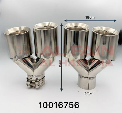 Universal Muffler MT-5 Double Silver Left And Right Stainless Steel