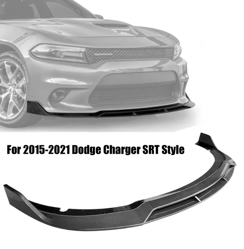 Dodge Charger Front Lip Spoiler 2015-2023 SRT-Style ABS Plastic Gloss Black