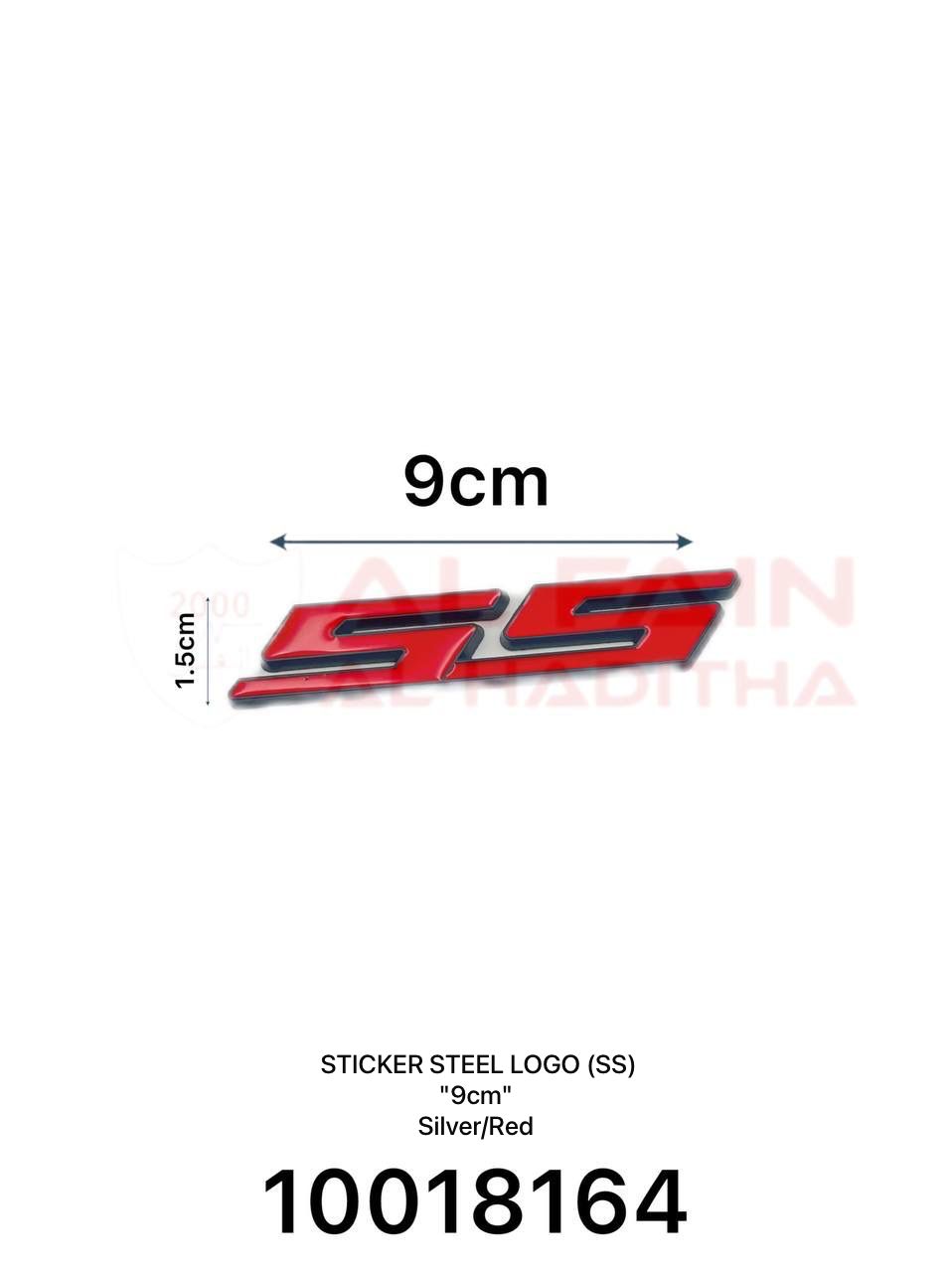 Universal Sticker SS 9cm Silver Red 10018164