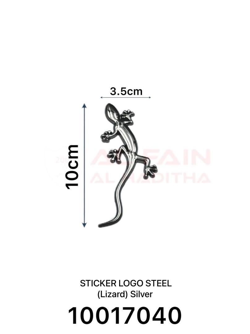 Universal Steel Lizard Emblem Sticker Silver 10017040
