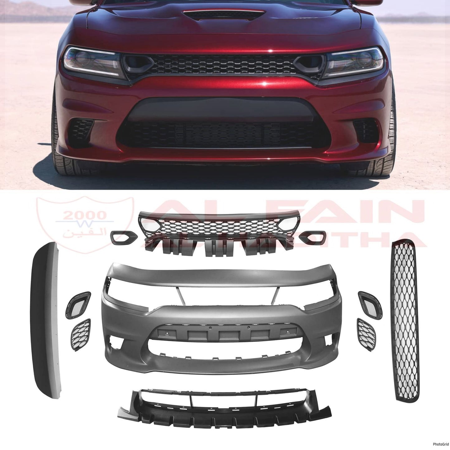 Dodge Charger SRT Hellcat Front Bumper 2015-2023 ABS Plastic