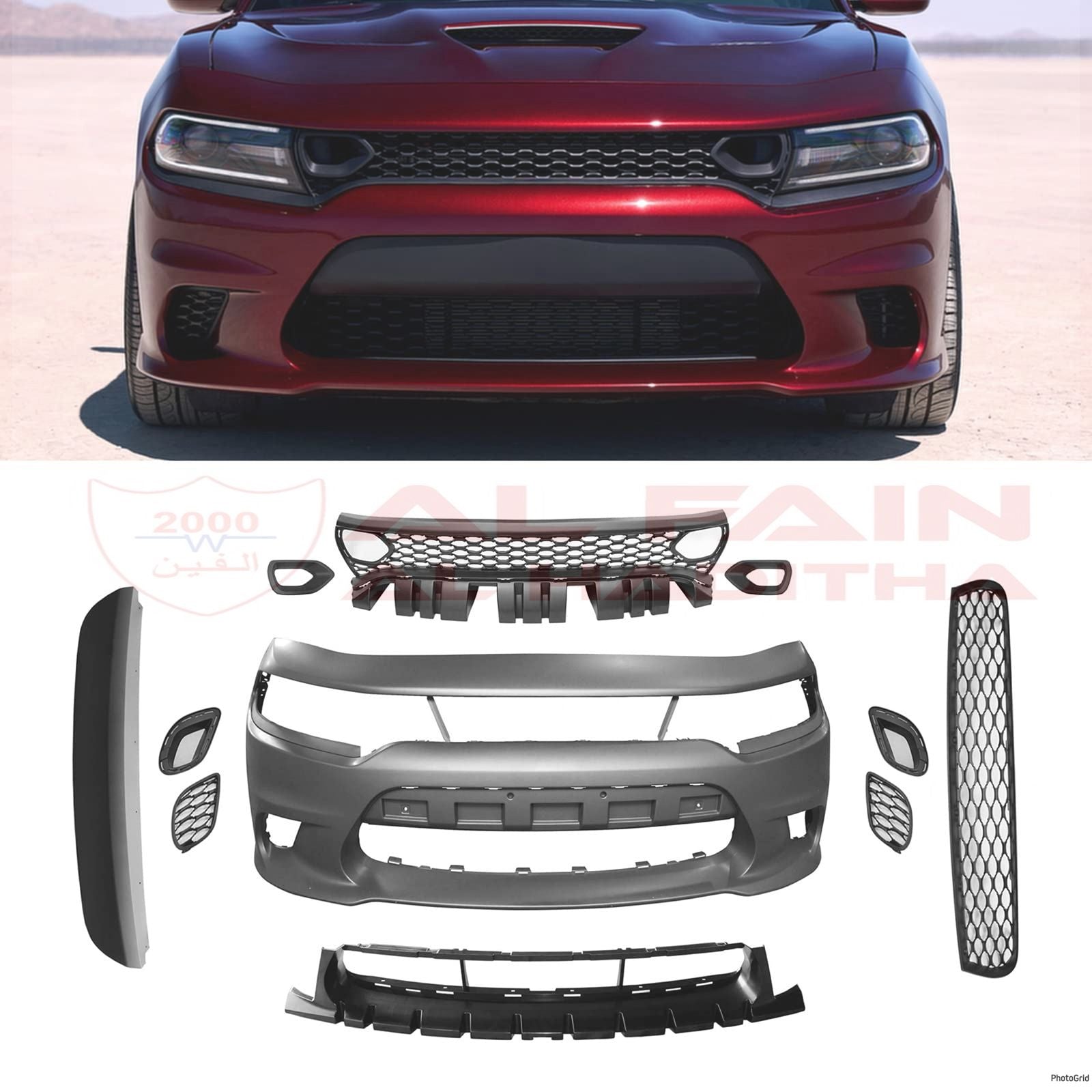 Dodge Charger SRT Hellcat Front Bumper 2015-2023 ABS Plastic