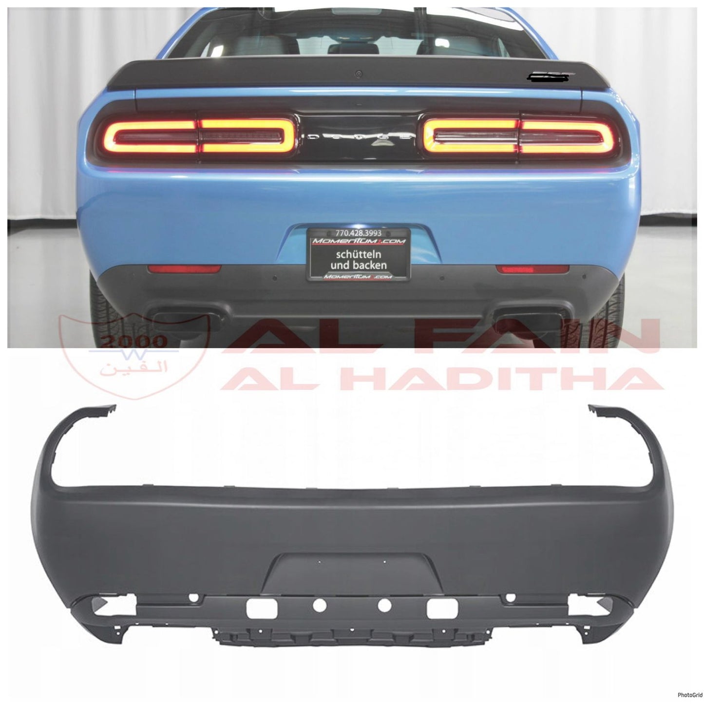 Dodge Challenger Rear Bumper 2015-2024 Hellcat Style ABS Plastic