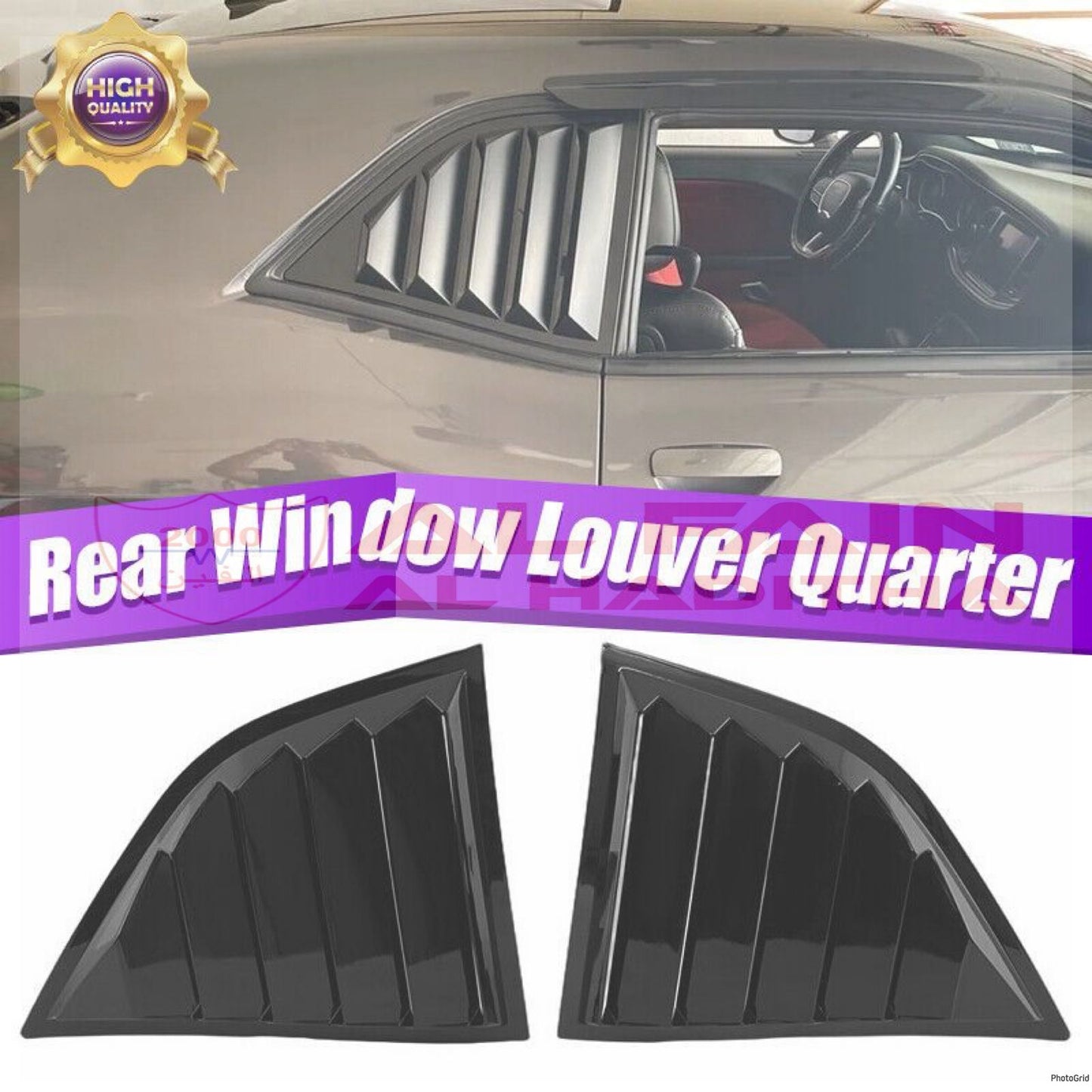 Dodge Challenger Glass Scoop 2015+ Plastic Matt Black