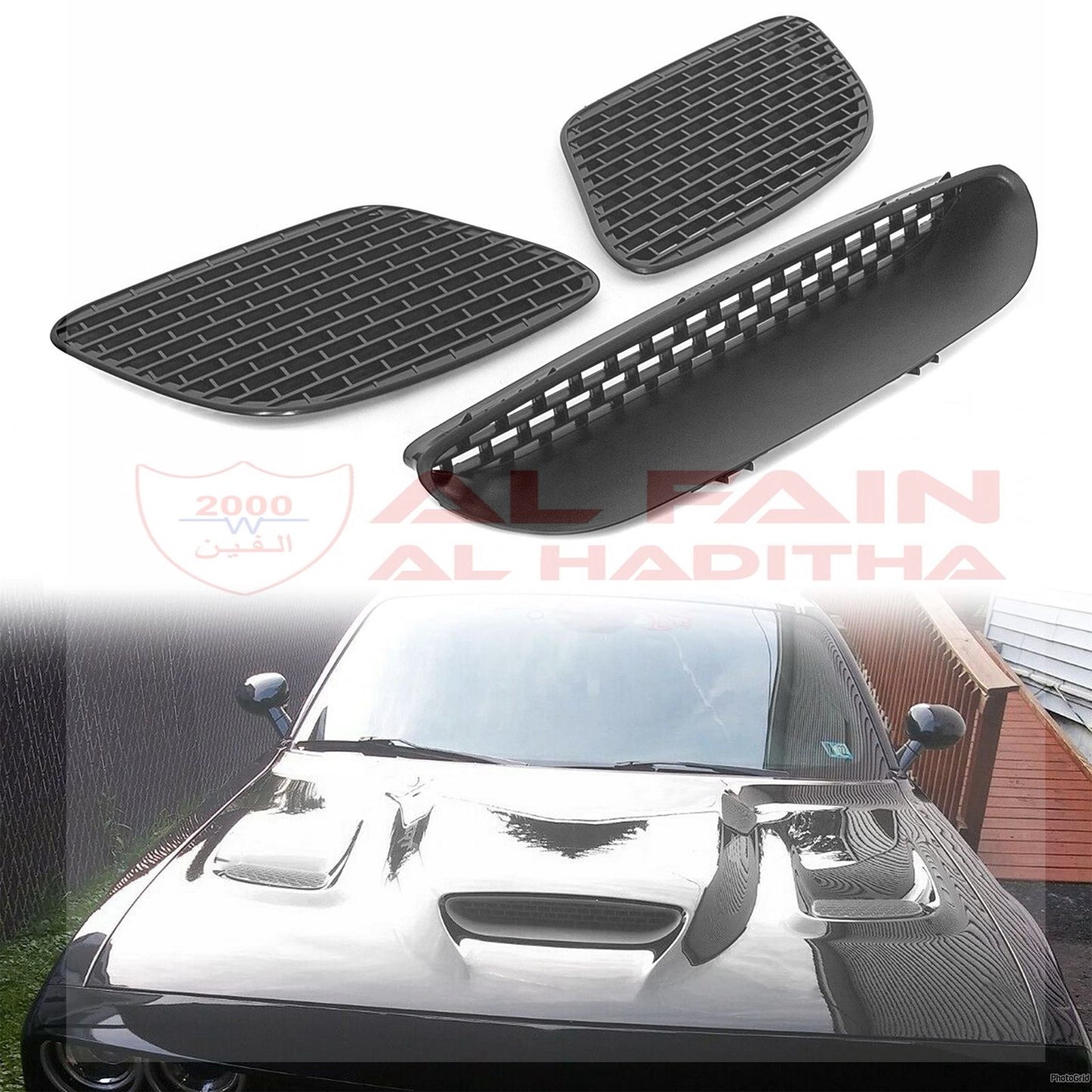Dodge Challenger Hellcat Style Bonnet Scoop Grille 2015+ Plastic