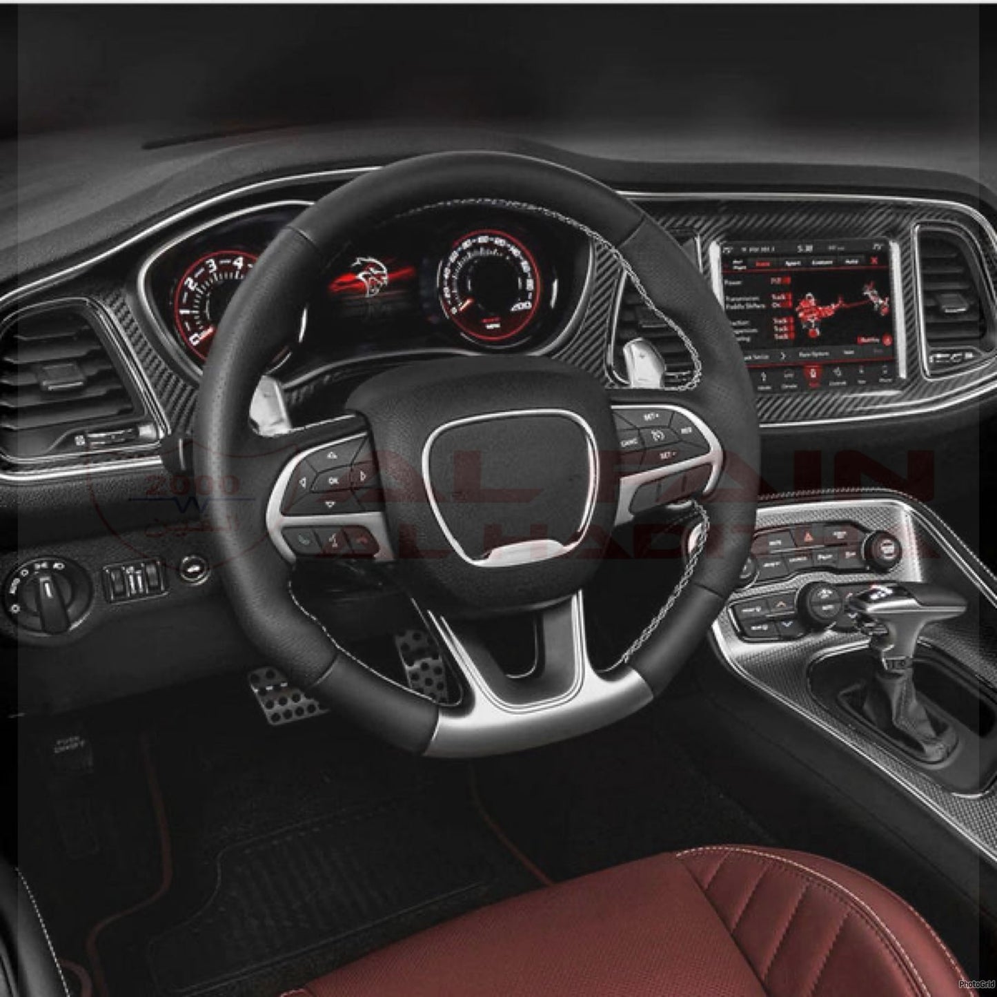 Dodge Challenger 2015+ Carbon Fiber Look Dashboard Interior Trim Kit 10010283