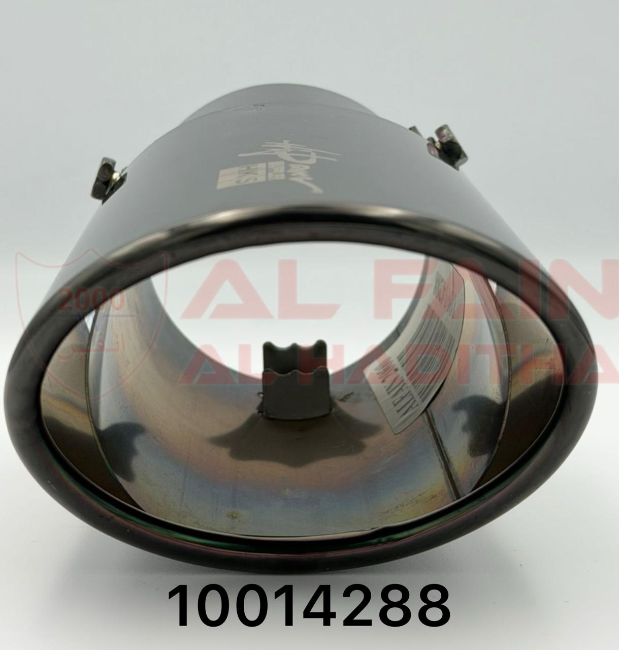 Universal Car Muffler M68610 HKS Black Single 3in Inlet 3.9in Outlet 5.9in Length