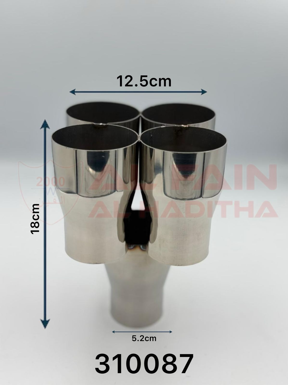Universal Car Muffler Quad Tip Silver Stainless Steel