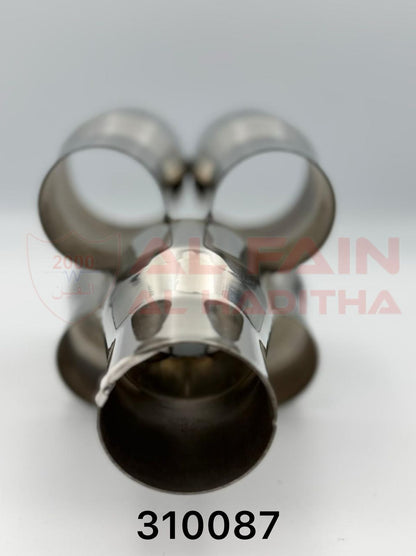 Universal Car Muffler Quad Tip Silver Stainless Steel
