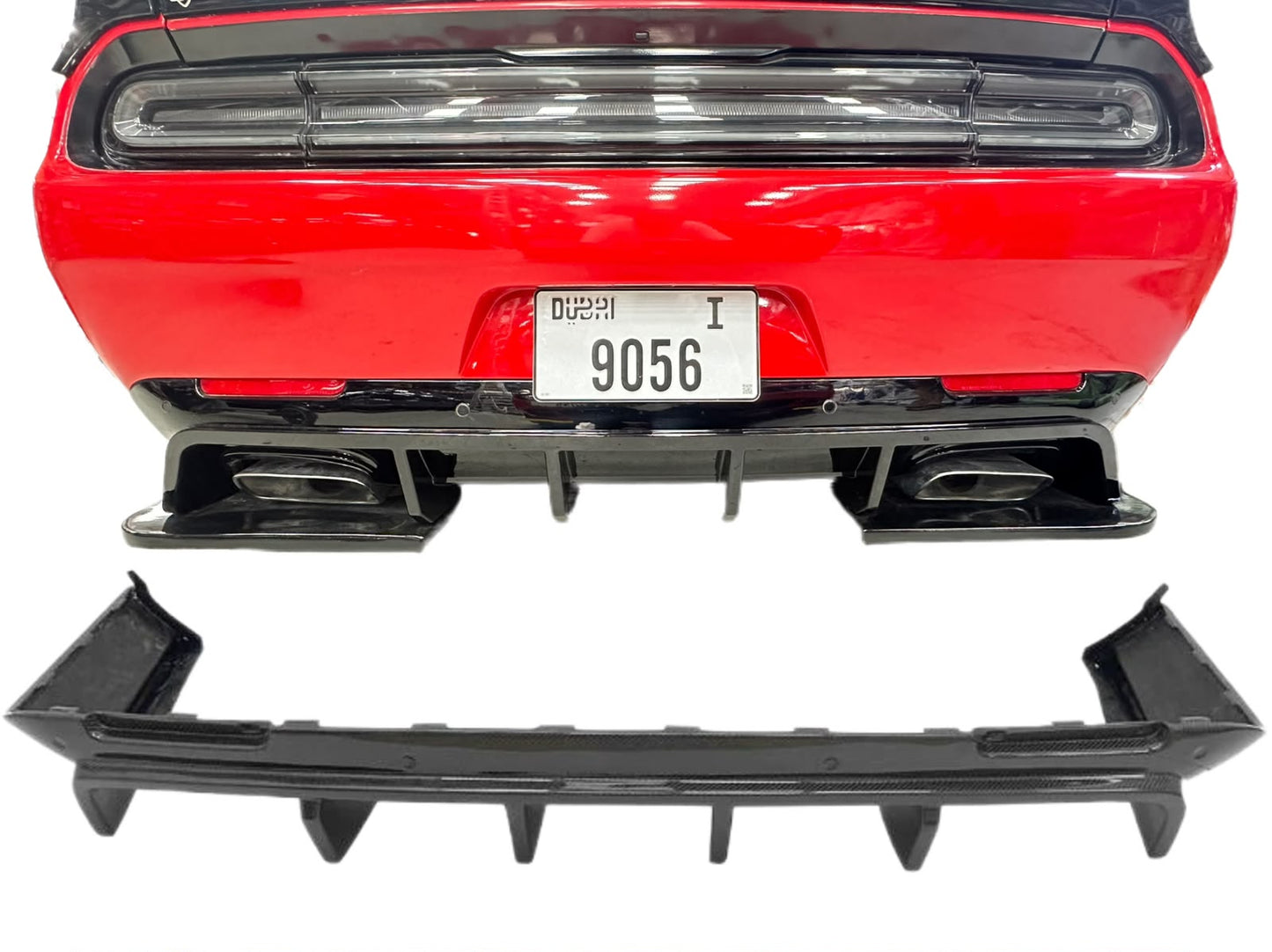 Dodge Challenger Rear Diffuser Glossy Black 2015-2023