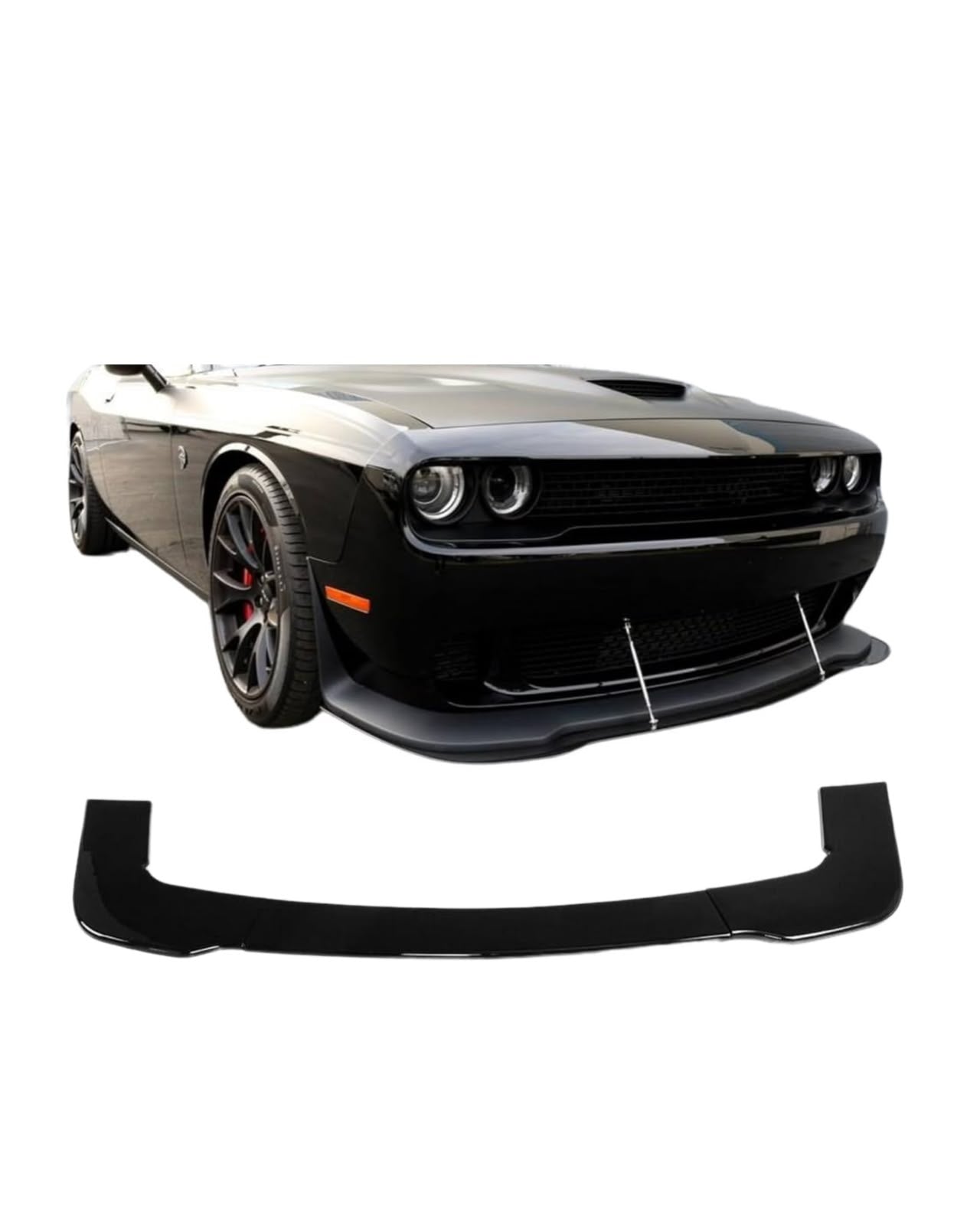 Dodge Challenger Front Lip Extension 2015-2023 ABS Plastic Black