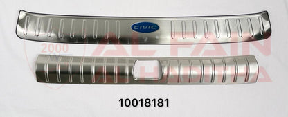 Honda Civic Rear Bumper Steel Guard 2016-2019 Silver Aluminum