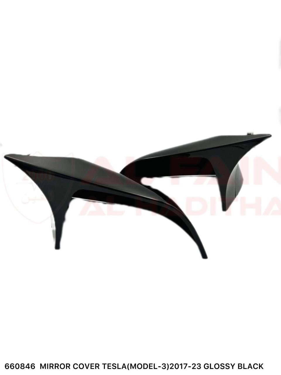 Tesla Model 3 Mirror Cover 2017-2023 Glossy Black Plastic