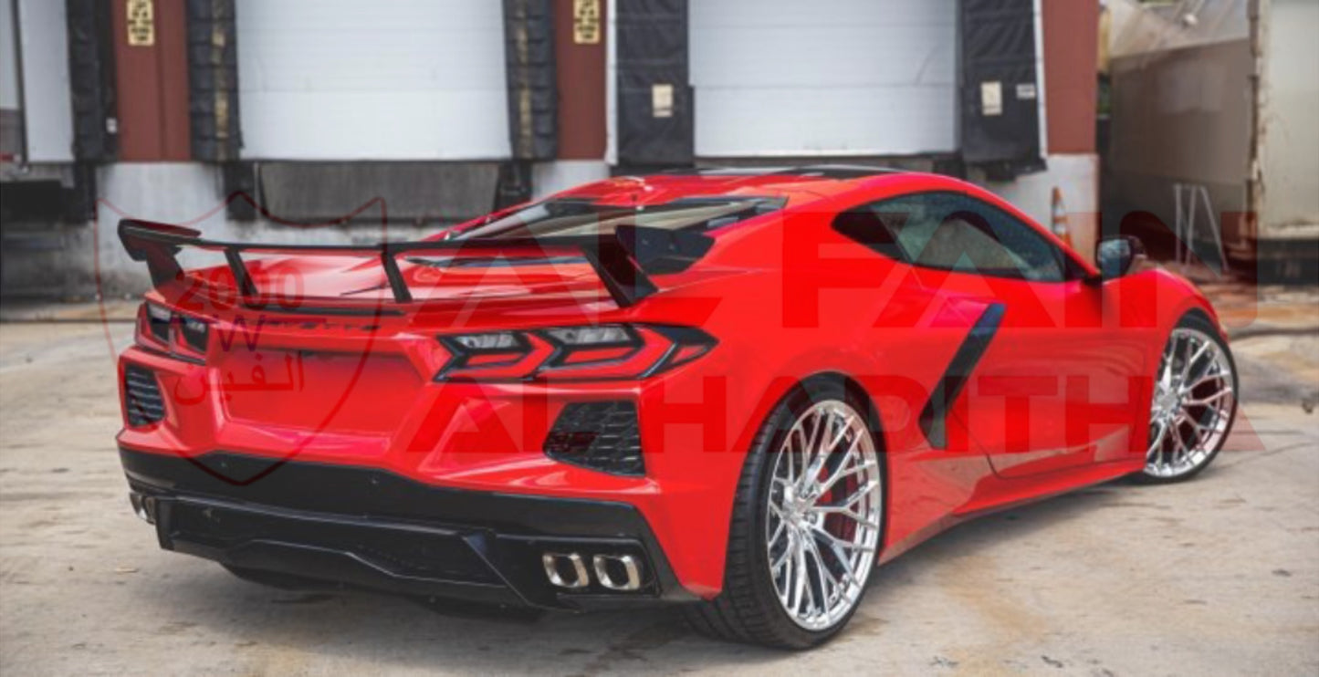 Chevrolet Corvette C8 2020-2025 High Wing Style Spoiler Carbon Fiber