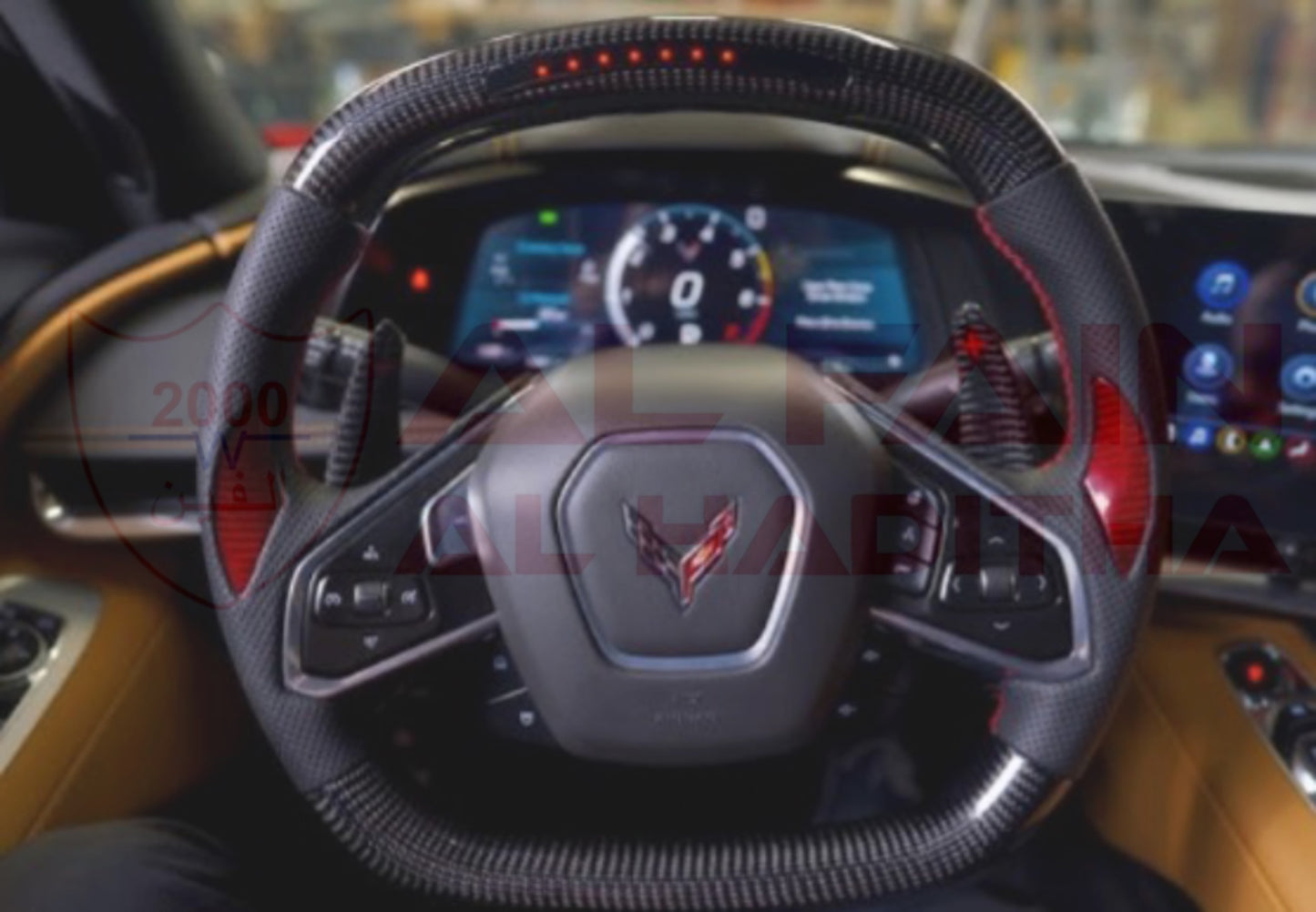Chevrolet Corvette C8 2020-2025 Carbon Fiber Steering Wheel With LED Gauge Display