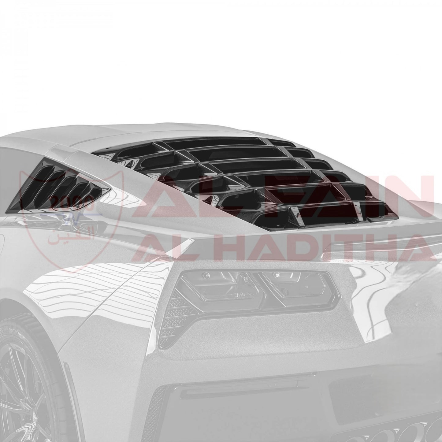 Chevrolet C7 Corvette Rear Side Window Louvers 2014-2019 Black ABS Plastic