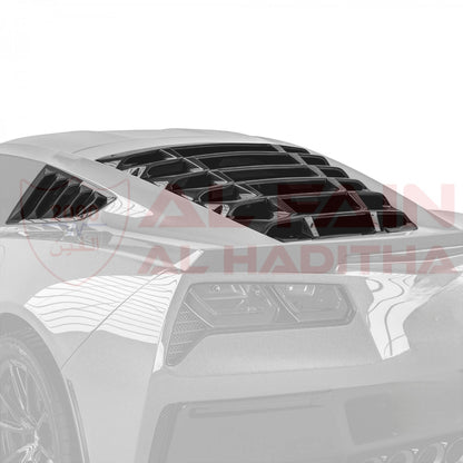 Chevrolet C7 Corvette Rear Side Window Louvers 2014-2019 Black ABS Plastic