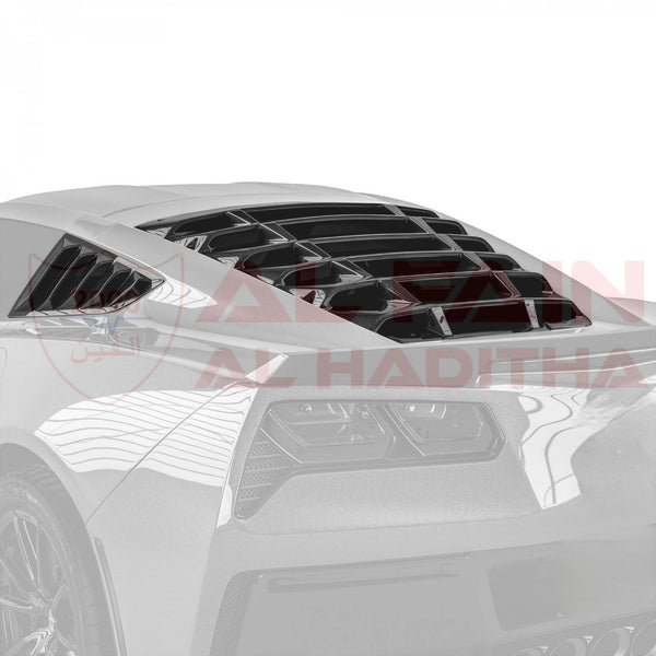 Chevrolet C7 Corvette Rear Side Window Louvers 2014-2019 Black ABS Plastic