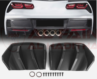 Chevrolet Corvette C7 Rear Diffuser Double Matt Black 2014-2019