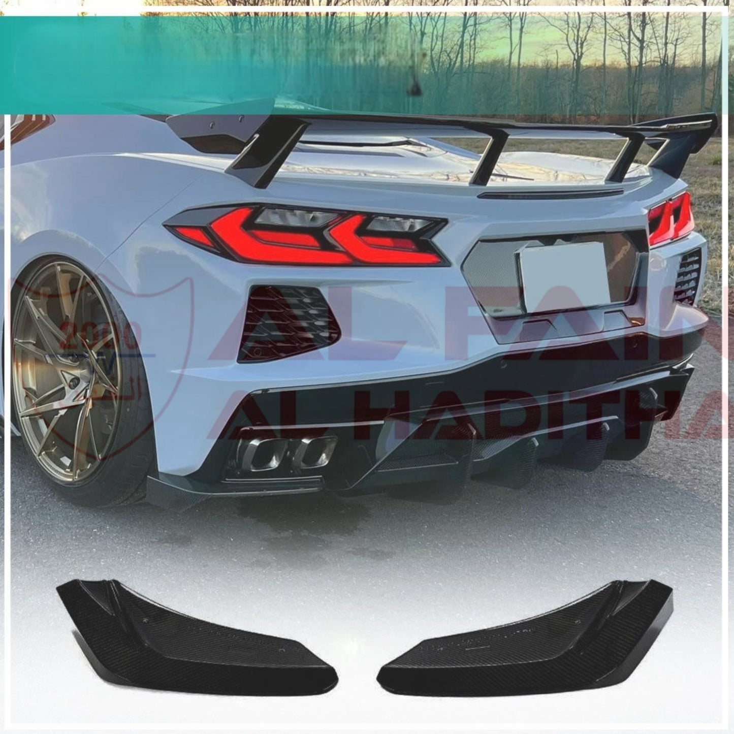 Chevrolet Corvette C8 Double Rear Lip Glossy Black 2020-2025